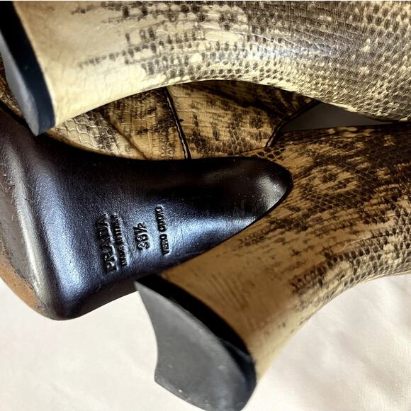 Prada Vintage Snakeskin Sling-back Platform Heels - Picture 5 of 5